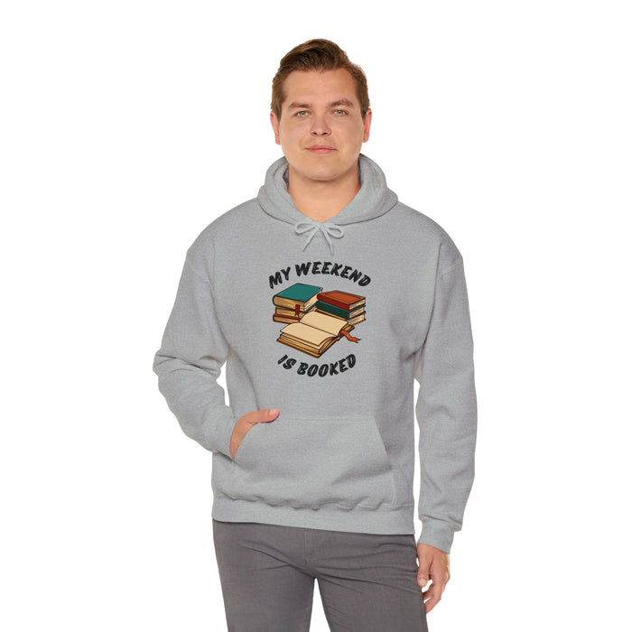 Unisex Heavy Blend™ Hooded Sweatshirt - Literary Escape: "MY WEEKEND IS BOOKED"