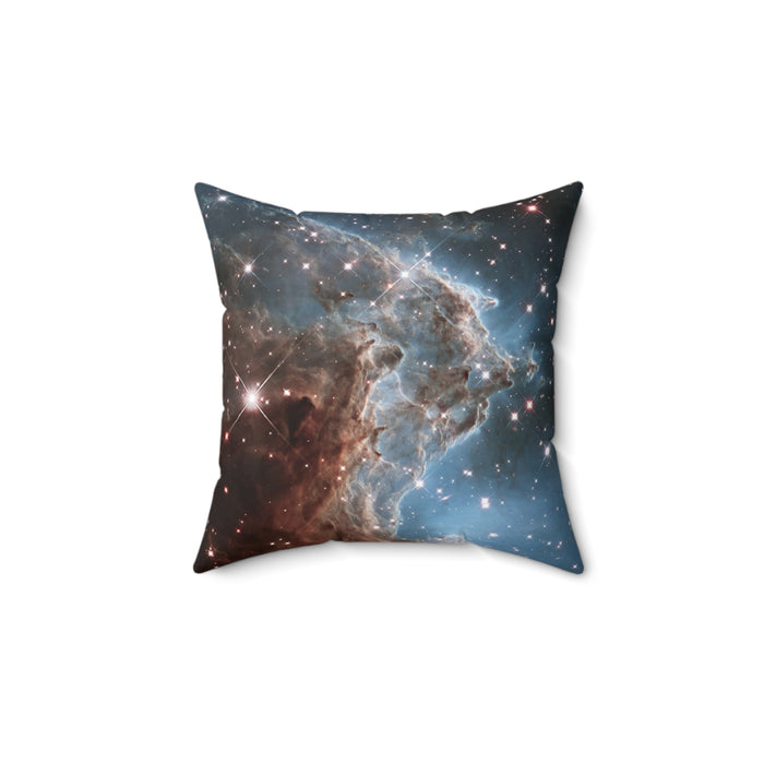Spun Polyester Square Pillow - Cosmic Safari: Monkey Head Nebula