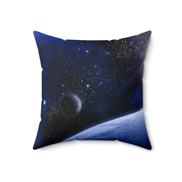 Spun Polyester Square Pillow - Cosmic Elixir: The Outer Space