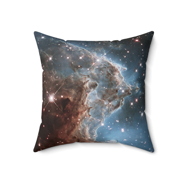 Spun Polyester Square Pillow - Cosmic Safari: Monkey Head Nebula