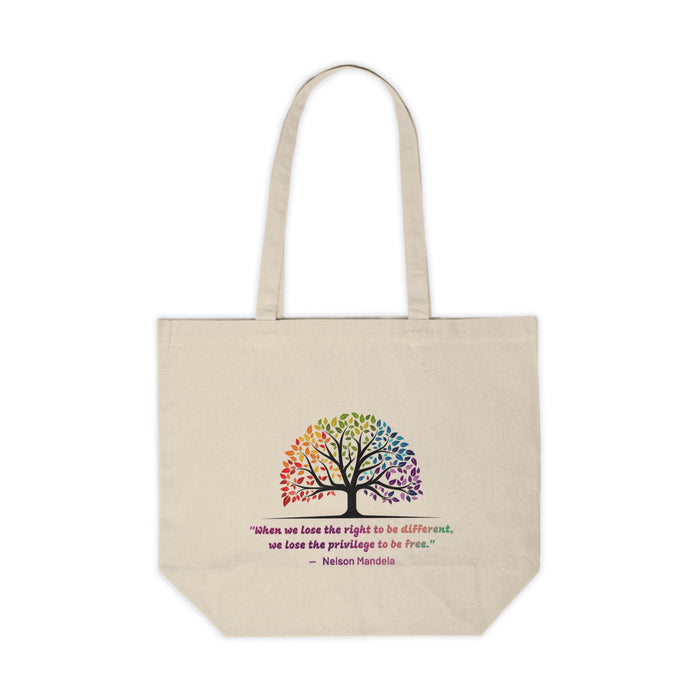 Canvas Shopping Tote -  "When we lose the right to be different, we lose the privilege to be free."