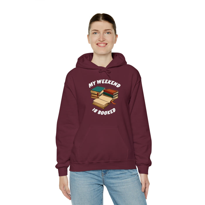 Unisex Heavy Blend™ Hooded Sweatshirt - Literary Escape: "MY WEEKEND IS BOOKED"