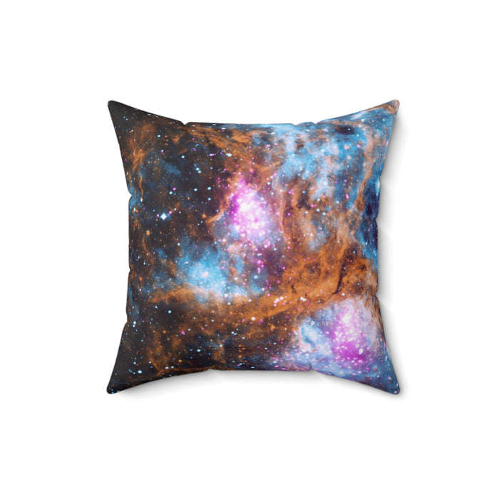 Spun Polyester Square Pillow - Stellar Wonderland: The Lobster Nebula