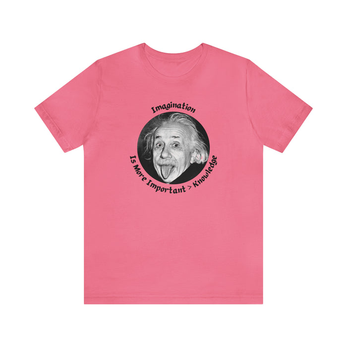 Unisex Jersey Short Sleeve Tee -  Einstein: "Imagination is More Important than Knowldge"