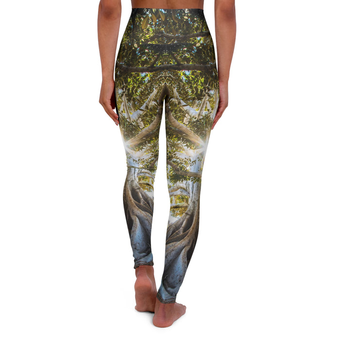 High Waisted Yoga Leggings (AOP) - Finding My Roots