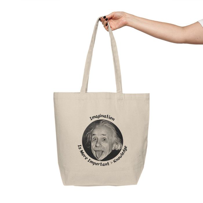 Canvas Shopping Tote - Einstein: "Imagination is More Important than Knowldge"