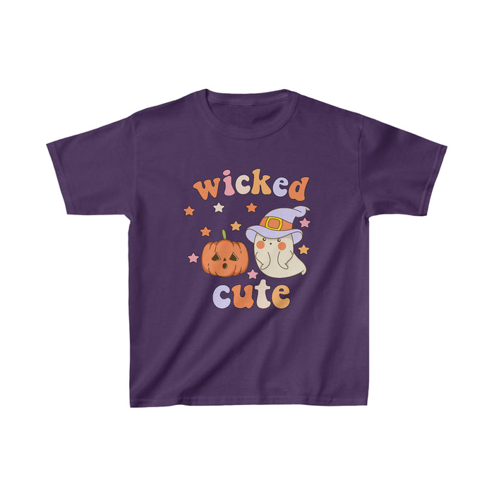 Kid's Heavy Cotton™ Tee - "Enchanted Halloween Duo: Wickedly Cute Fun!"