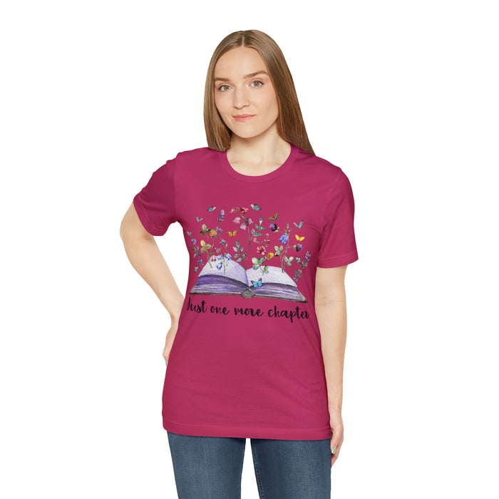 Unisex Jersey Short Sleeve Tee: Enchanting Book Lover's Shirt – "Just One More Chapter"