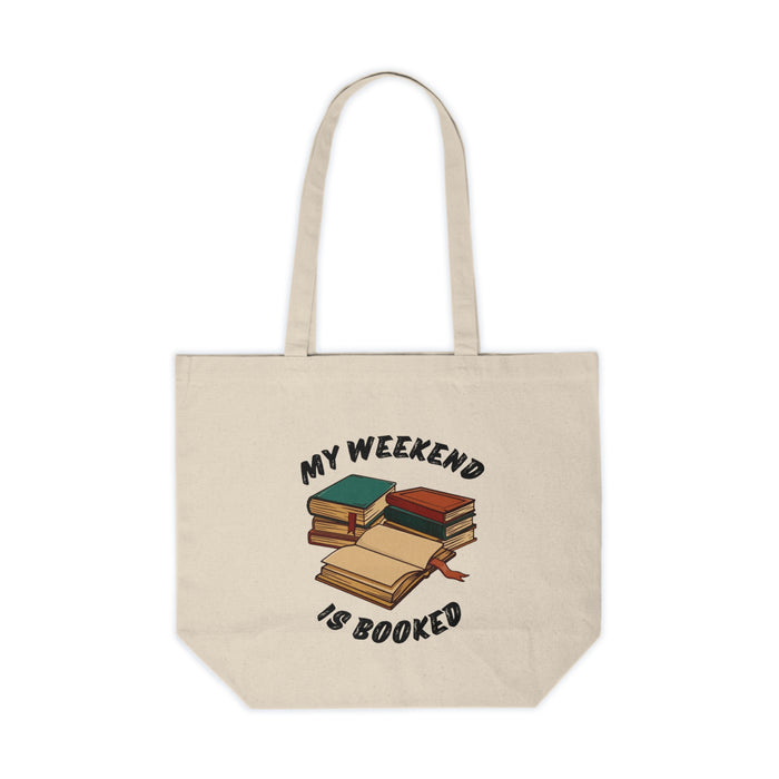 Canvas Shopping Tote - Literary Escape: "MY WEEKEND IS BOOKED"