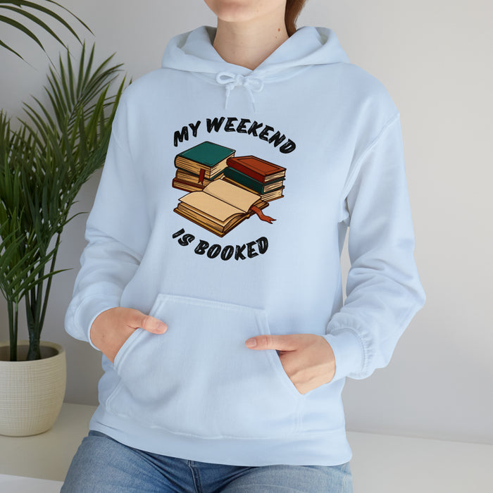 Unisex Heavy Blend™ Hooded Sweatshirt - Literary Escape: "MY WEEKEND IS BOOKED"