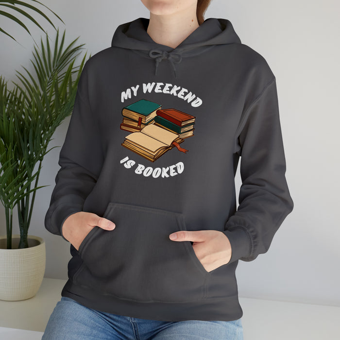 Unisex Heavy Blend™ Hooded Sweatshirt - Literary Escape: "MY WEEKEND IS BOOKED"