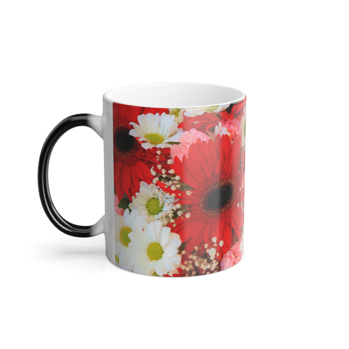 Colour Morphing Mug, 11oz - Dynamic Blooms: Transforming Floral Elegance