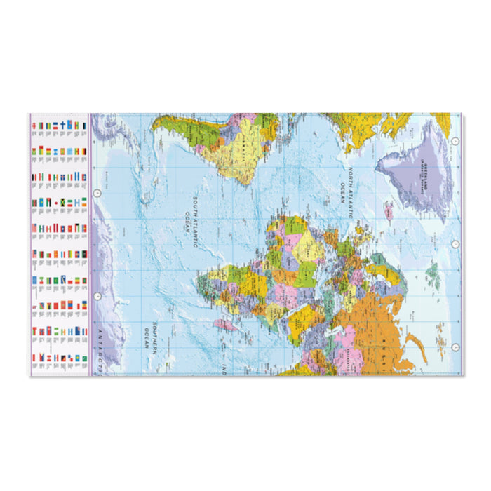 Area Rugs - Global Flagscape: Blue Ocean World Map