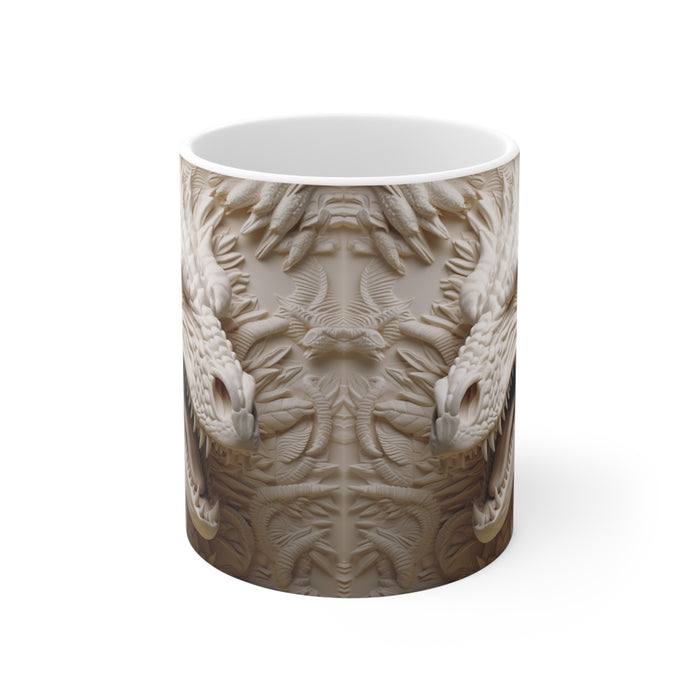 Ceramic Mug 11oz - 3D White Dragon Sublimation Mug