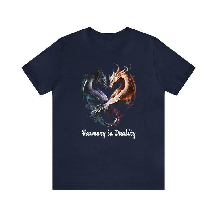 Unisex Jersey Short Sleeve Tee - Harmony in Duality: Embrace the Dance of Yin and Yang Dragons!