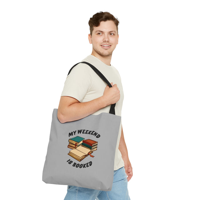 Tote Bag (AOP) - "MY WEEKEND IS BOOKED"