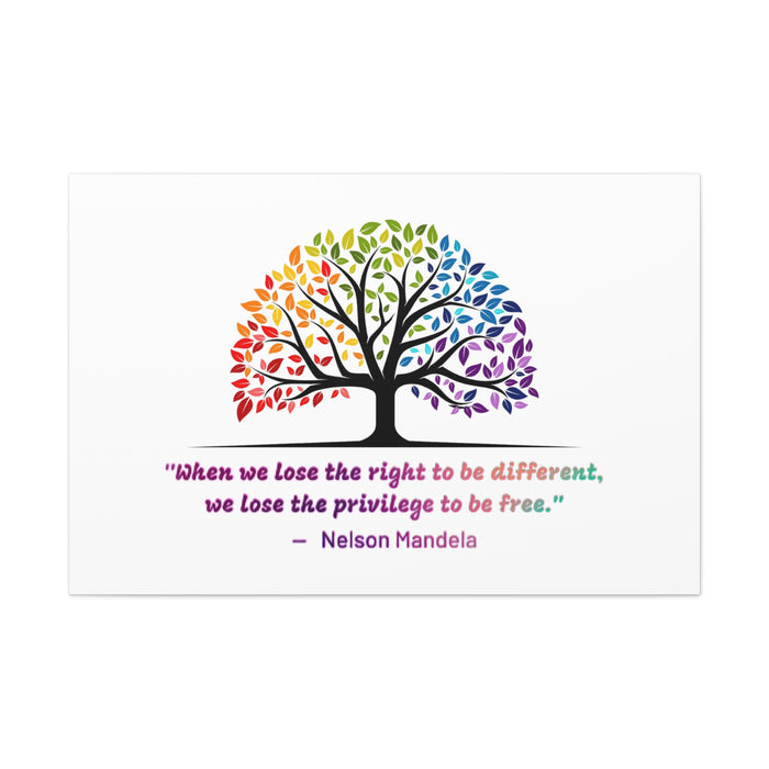 Canvas Gallery Wraps - "When we lose the right to be different, we lose the privilege to be free."