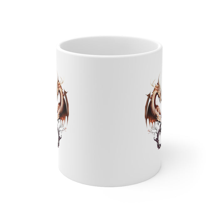 Ceramic Mug 11oz - Harmony in Duality: Embrace the Dance of Yin and Yang Dragons!
