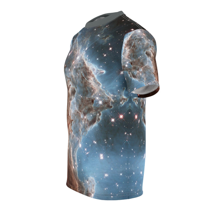 Unisex Cut & Sew Tee (AOP) - Cosmic Safari: Monkey Head Nebula