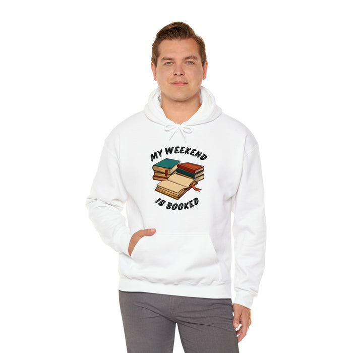 Unisex Heavy Blend™ Hooded Sweatshirt - Literary Escape: "MY WEEKEND IS BOOKED"