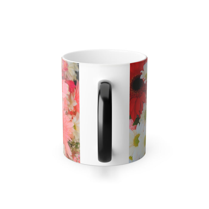 Colour Morphing Mug, 11oz - Dynamic Blooms: Transforming Floral Elegance