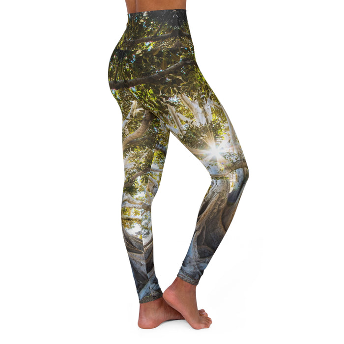 High Waisted Yoga Leggings (AOP) - Finding My Roots