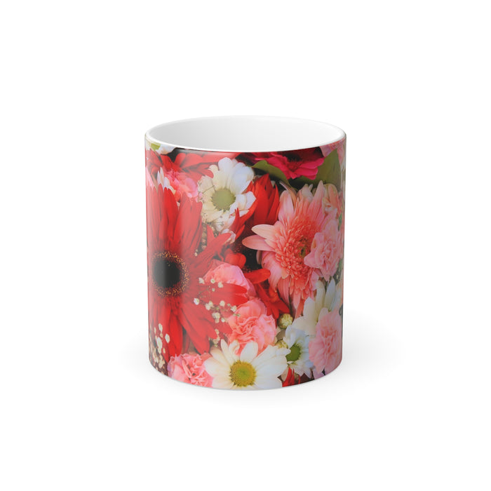 Colour Morphing Mug, 11oz - Dynamic Blooms: Transforming Floral Elegance