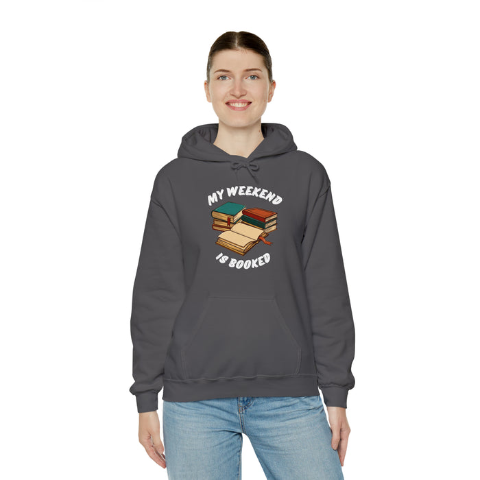 Unisex Heavy Blend™ Hooded Sweatshirt - Literary Escape: "MY WEEKEND IS BOOKED"