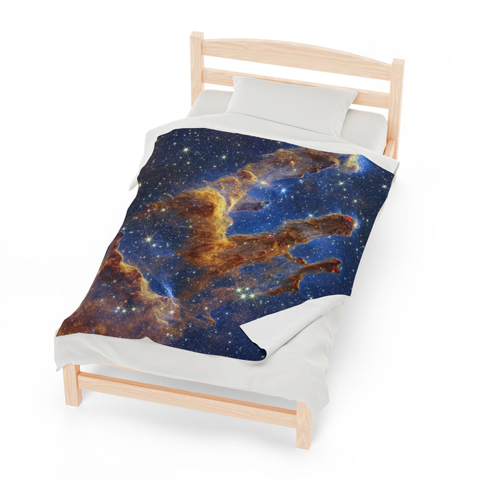 Velveteen Plush Blanket - Stellar Serenity: Pillars of Creation