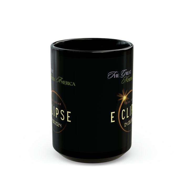 Capturing Cosmic Wonder: Commemorative Black Solar Eclipse Mug - 2024 Event Edition (11 & 15 oz)