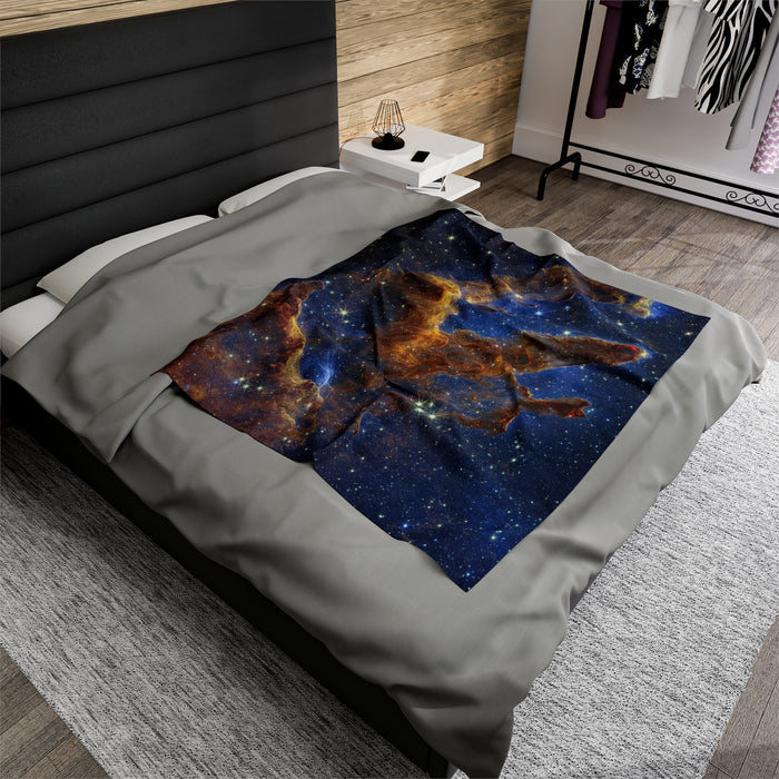 Velveteen Plush Blanket - Stellar Serenity: Pillars of Creation