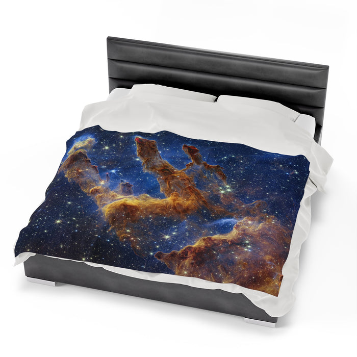 Velveteen Plush Blanket - Stellar Serenity: Pillars of Creation