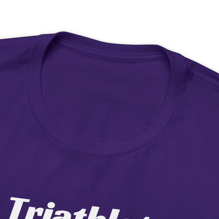 Unisex Jersey Short Sleeve Tee - "Triathlete in Training": Read - Eat - Sleep