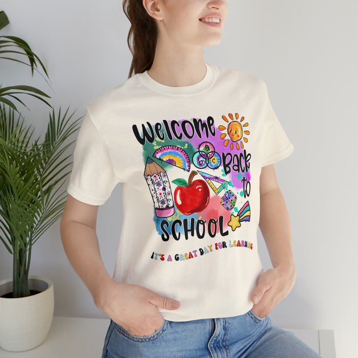 Unisex Jersey Short Sleeve Tee - Back to School: "IT'S GREAT DAY FOR LEARNING"