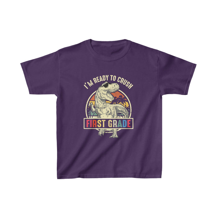 Kid's Heavy Cotton™ Tee - "I'm Ready to Crush First Grade"