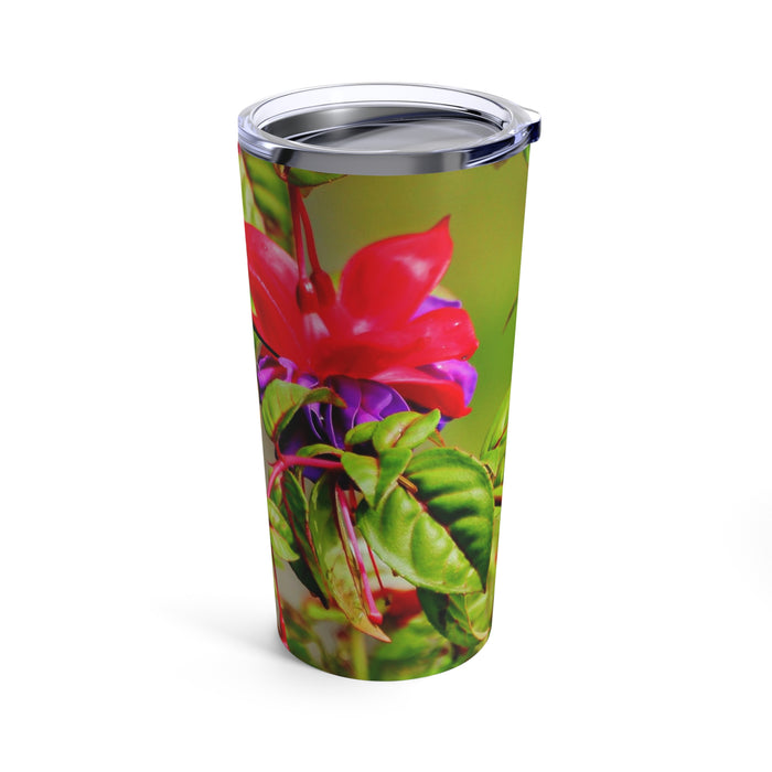 Stainless Steel Tumbler, 20oz - Vibrant Sip: Hummingbird Delight