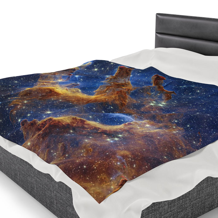 Velveteen Plush Blanket - Stellar Serenity: Pillars of Creation