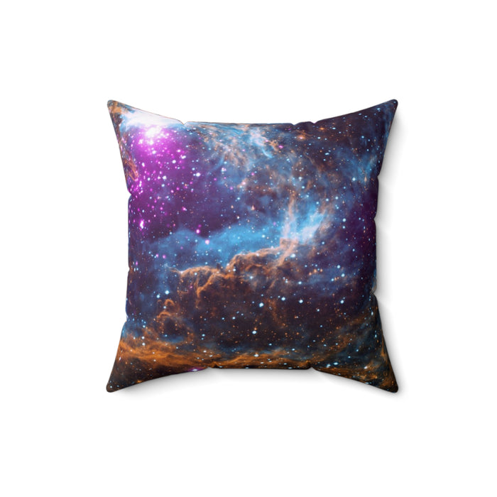 Spun Polyester Square Pillow - Stellar Wonderland: The Lobster Nebula
