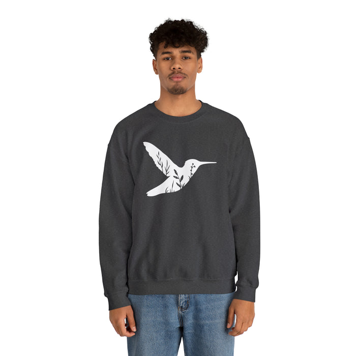 Unisex Heavy Blend™ Crewneck Sweatshirt - Whispers of Nature: Hummingbird Harmony 🌺🕊️