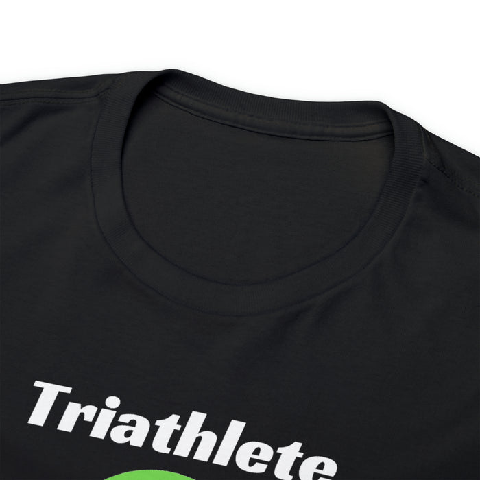 Unisex Heavy Cotton Tee - "Triathlete in Training": Study/Work - Eat - Sleep