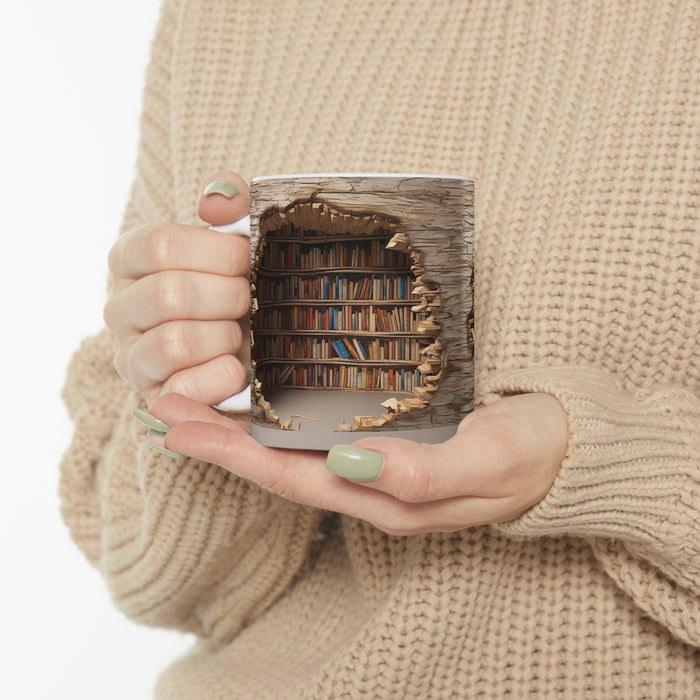 Ceramic Mug 11oz - 3D Books Sublimation Mug