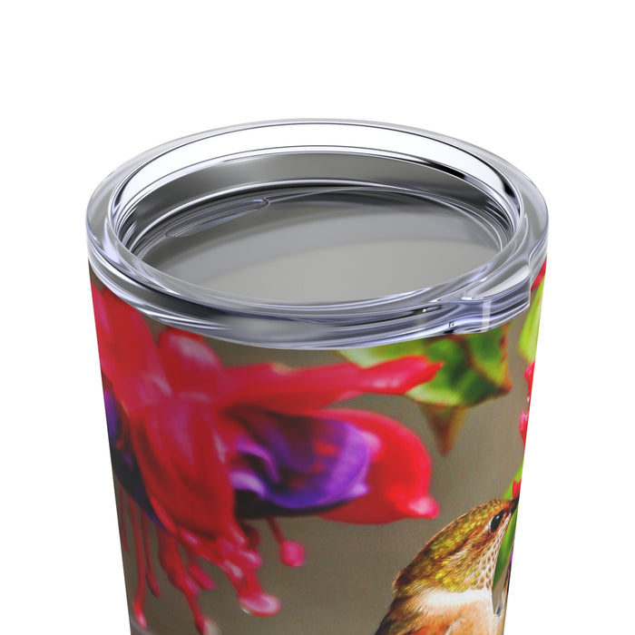 Stainless Steel Tumbler, 20oz - Vibrant Sip: Hummingbird Delight