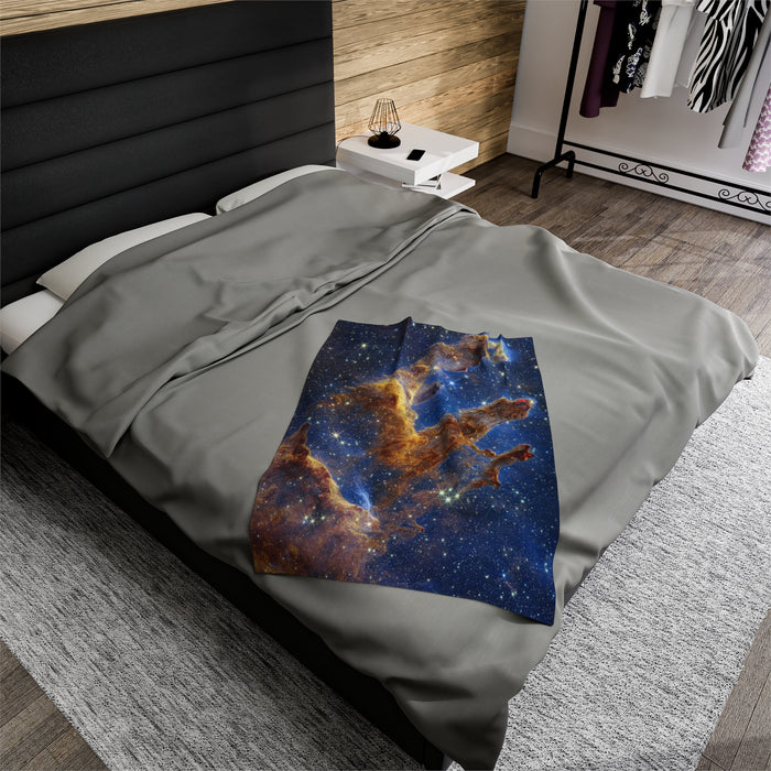 Velveteen Plush Blanket - Stellar Serenity: Pillars of Creation