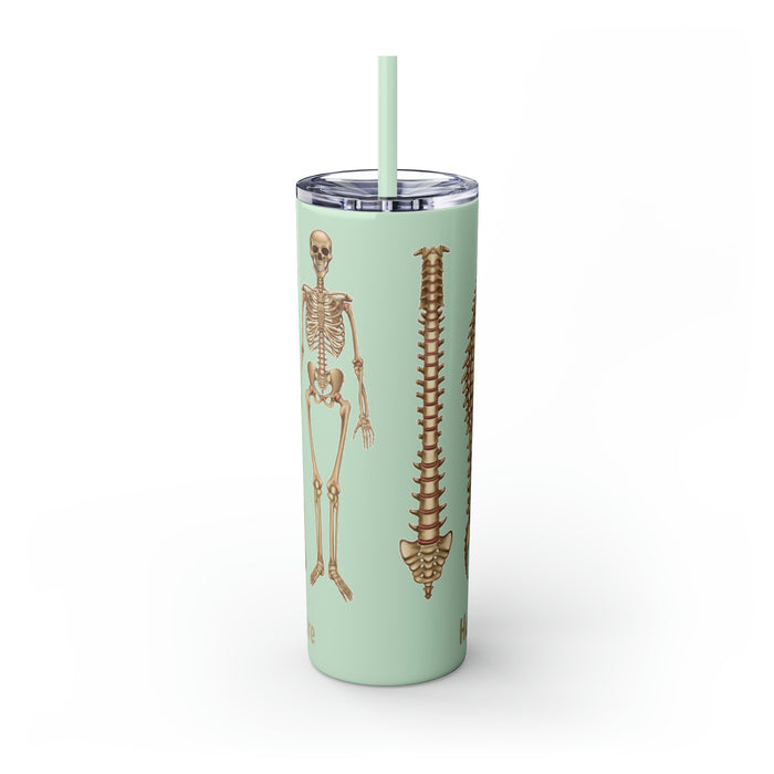 Anatomical Marvel: 20oz Skinny Tumbler with Human Skeleton Structure | Keeps Drinks Hot 12H, Cold 24H | BPA-Free