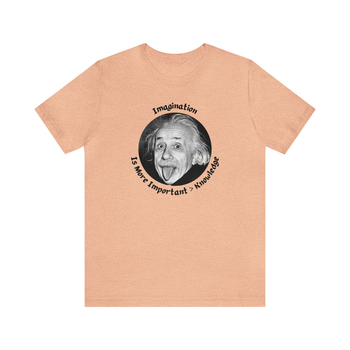 Unisex Jersey Short Sleeve Tee -  Einstein: "Imagination is More Important than Knowldge"