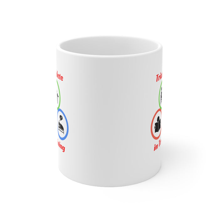 Ceramic Mug 11oz - "Triathlete in Training": Read - Eat - Sleep