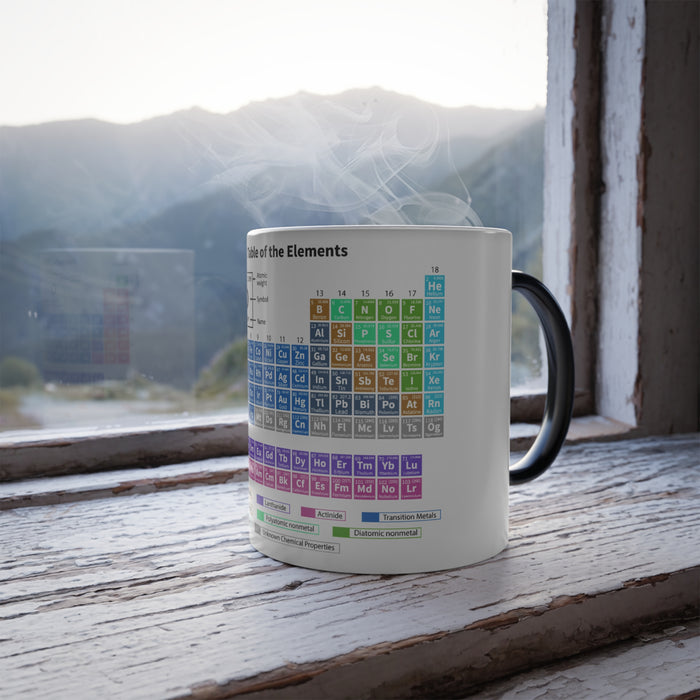 Colour Morphing Mug, 11oz - Elemental Elegance: The Periodic Table of Chemical Elements