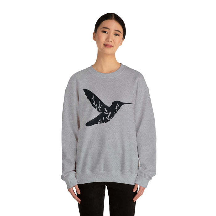 Unisex Heavy Blend™ Crewneck Sweatshirt - Whispers of Nature: Hummingbird Harmony 🌺🕊️