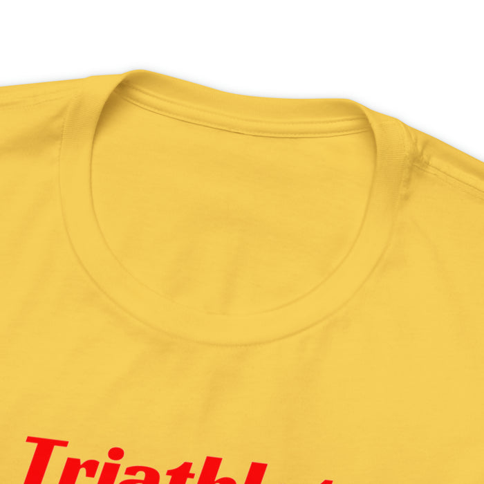 Unisex Jersey Short Sleeve Tee - "Triathlete in Training": Study/Work - Eat - Sleep