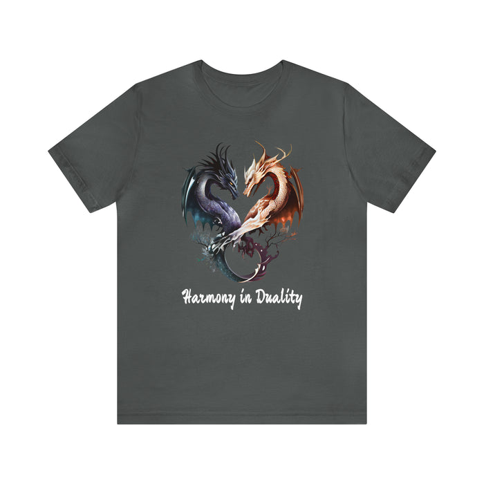 Unisex Jersey Short Sleeve Tee - Harmony in Duality: Embrace the Dance of Yin and Yang Dragons!